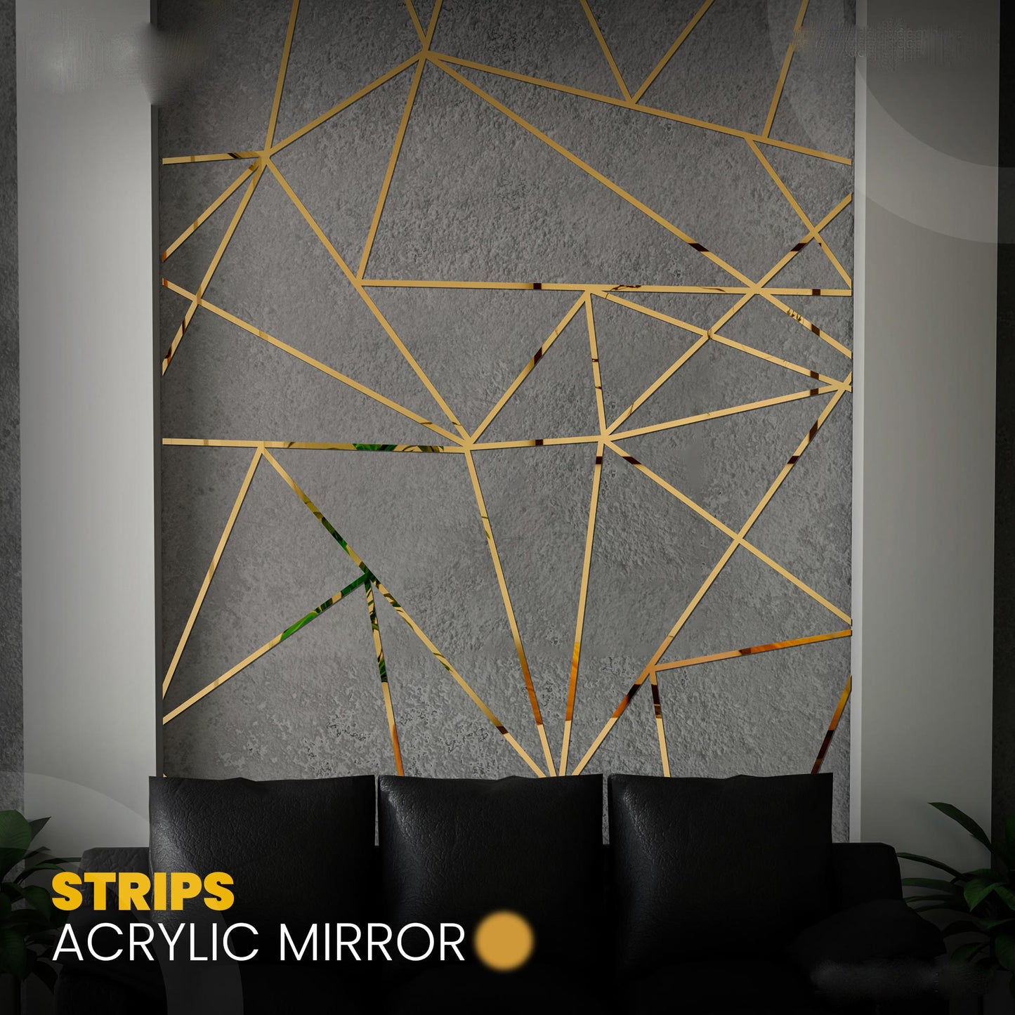 Acrylic Mirror Strips Decor (1x96 inches) pack of 4