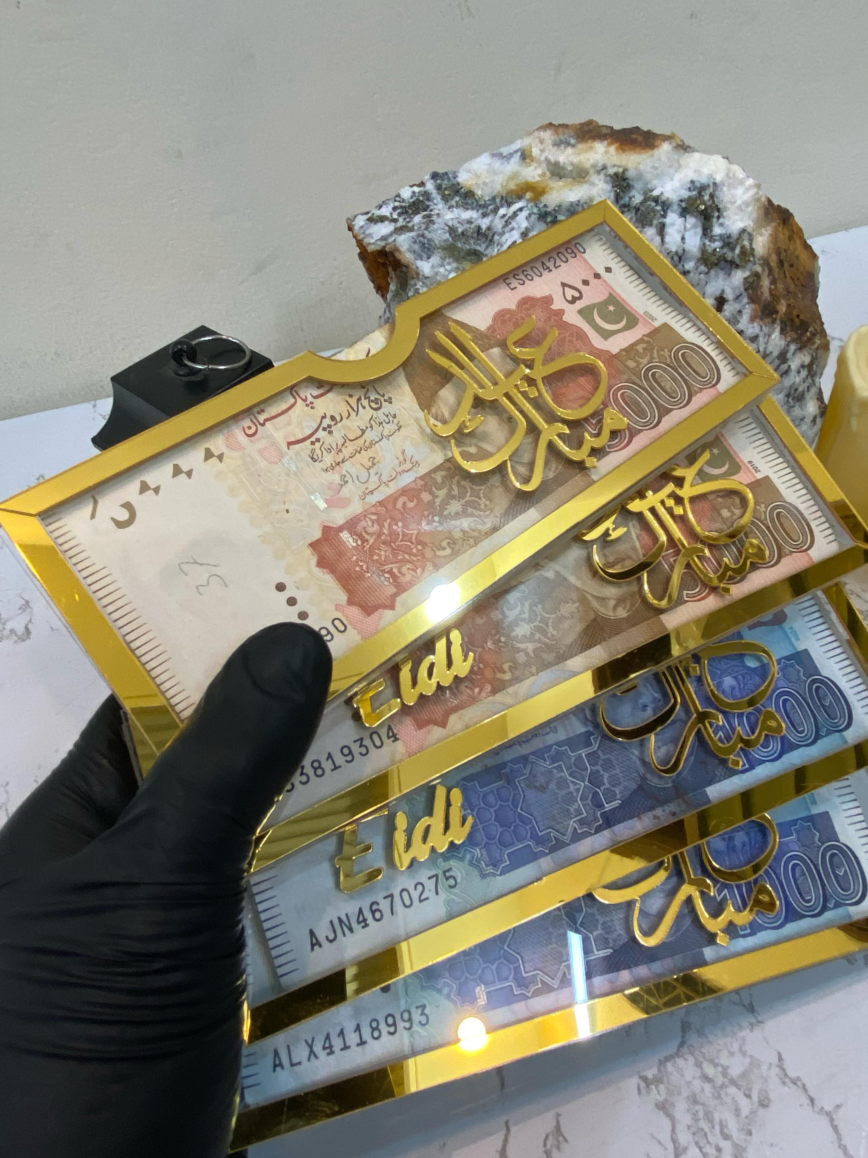 Acrylic n Acrylic mirror Eid Envelopes