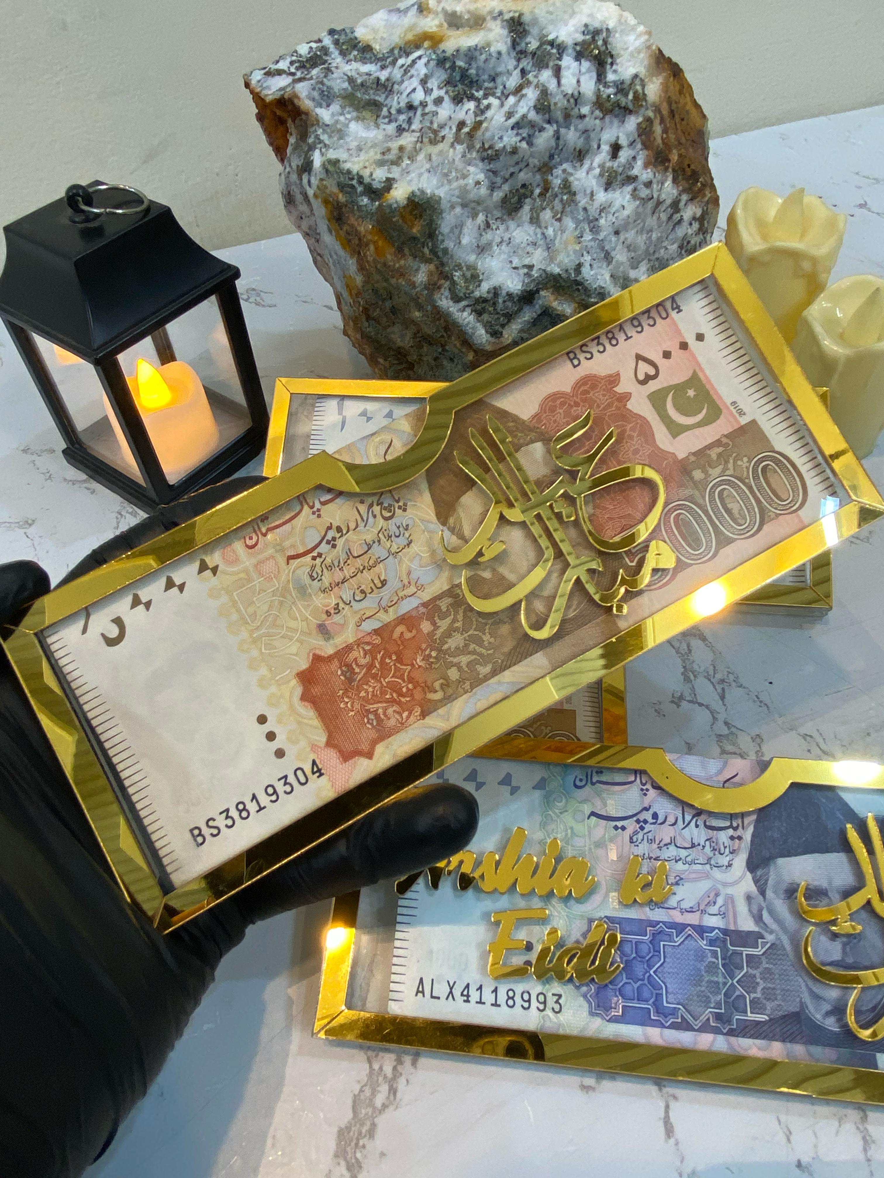 Acrylic n Acrylic mirror Eid Envelopes