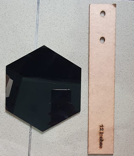 12x Acrylic Hexagon wall decor(Black) - Wall Decoration - Acrylic Mirror